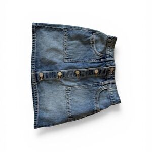 Girl’s Denim Button-Front Mini Skirt - Blue